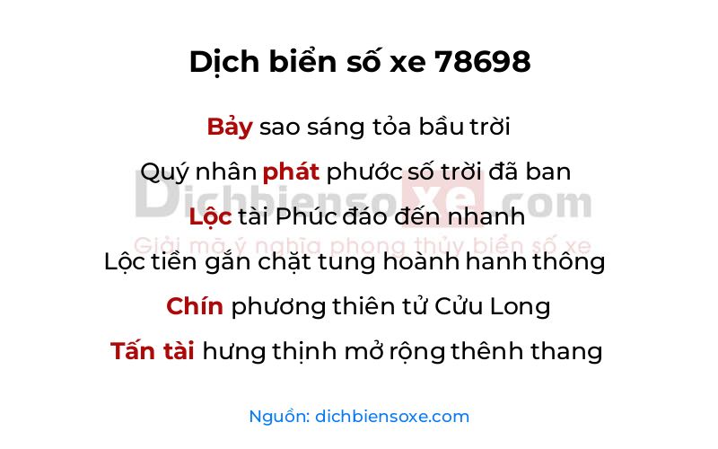 Dịch thơ biển số 78698