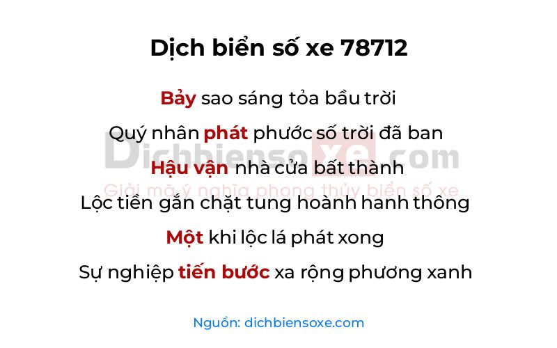 Dịch thơ biển số 78712