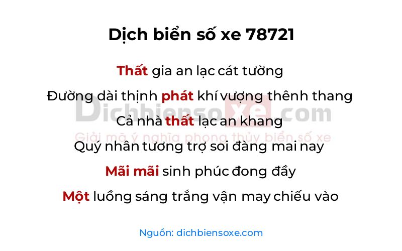 Dịch thơ biển số 78721