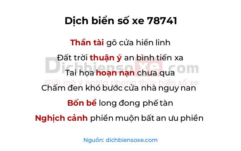 Dịch thơ biển số 78741