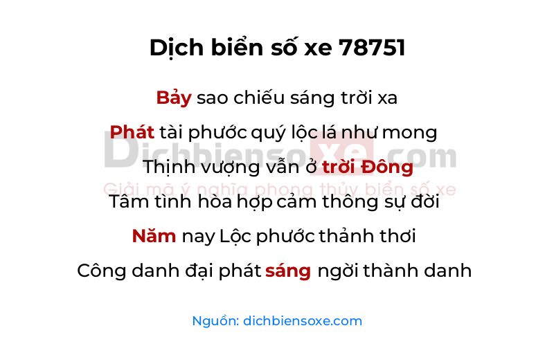 Dịch thơ biển số 78751