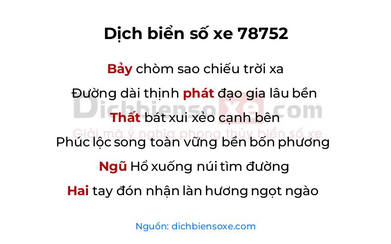 Dịch thơ biển số 78752