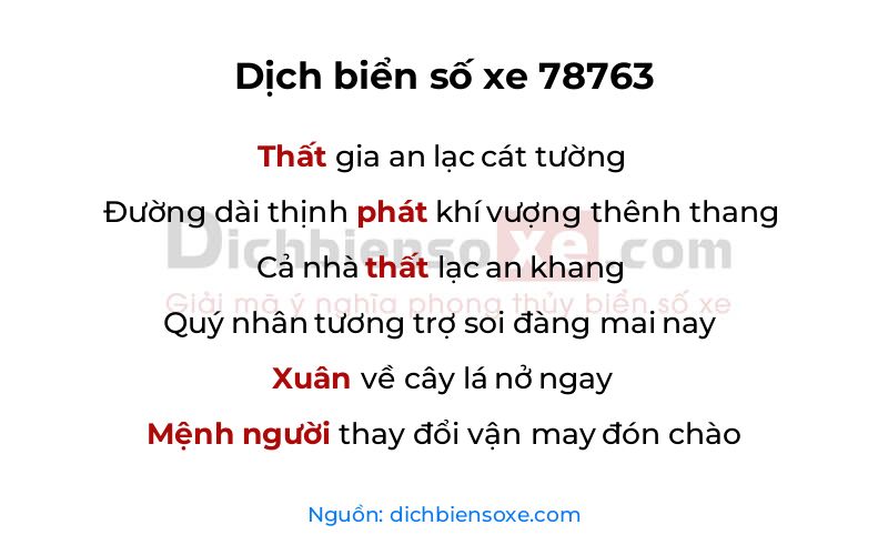 Dịch thơ biển số 78763