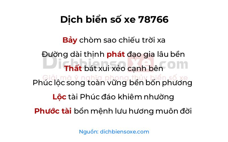 Dịch thơ biển số 78766