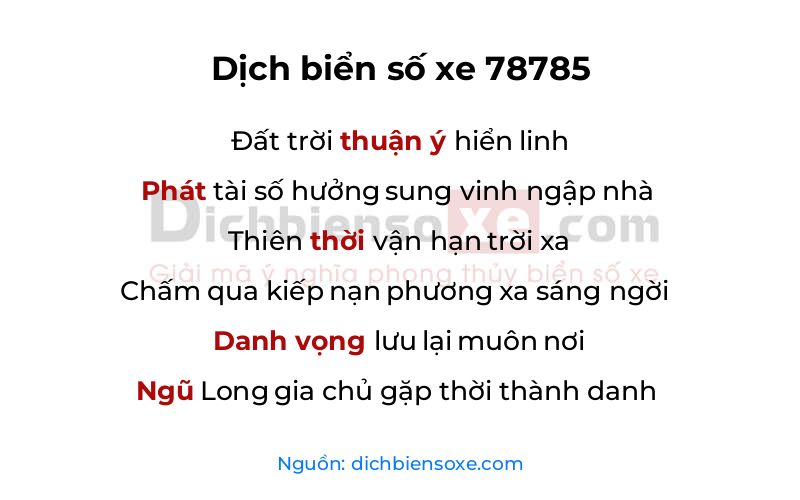 Dịch thơ biển số 78785