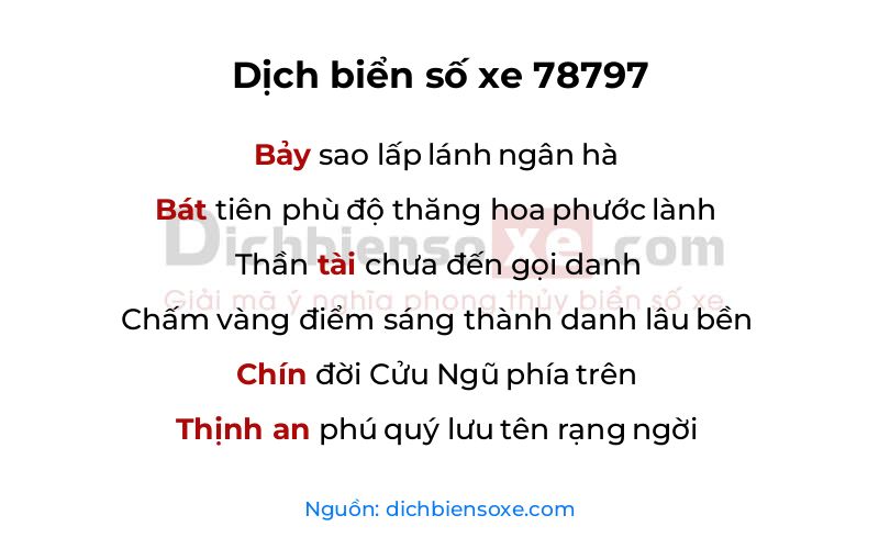 Dịch thơ biển số 78797