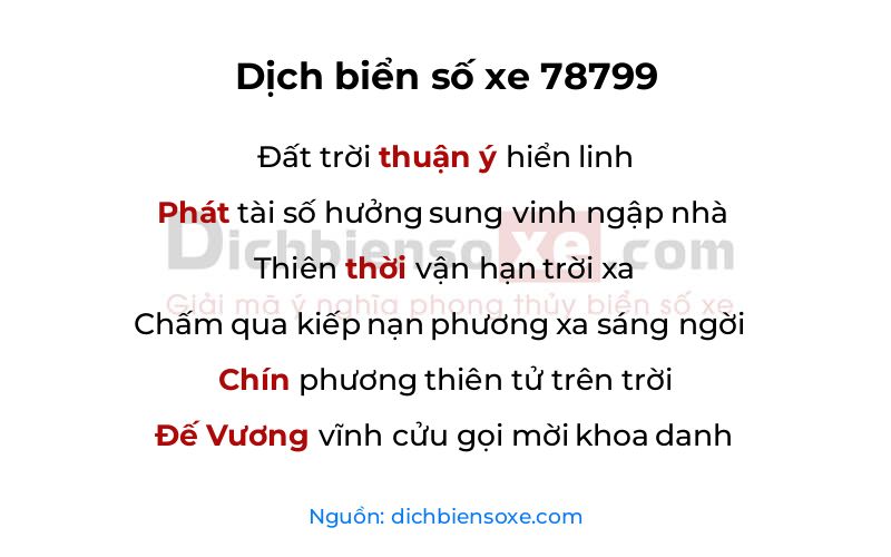 Dịch thơ biển số 78799