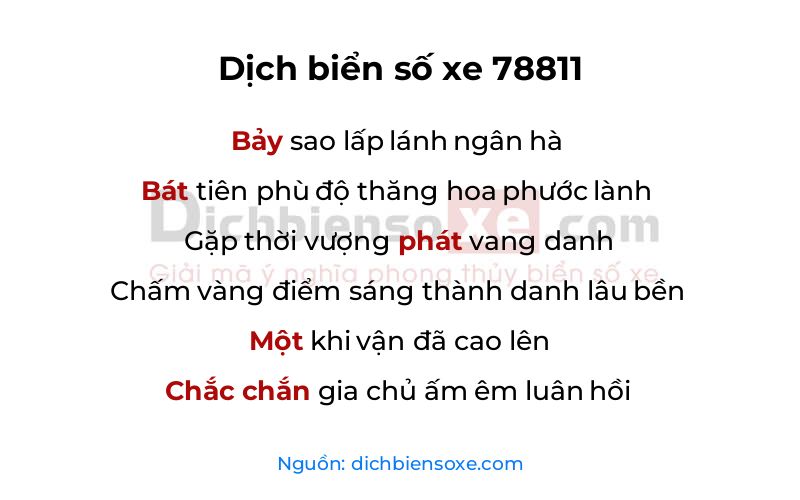 Dịch thơ biển số 78811