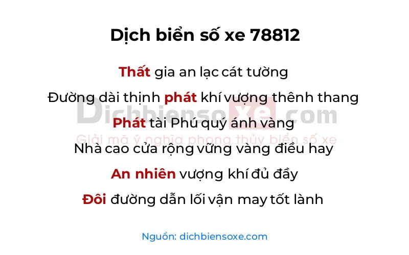 Dịch thơ biển số 78812