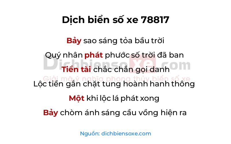 Dịch thơ biển số 78817