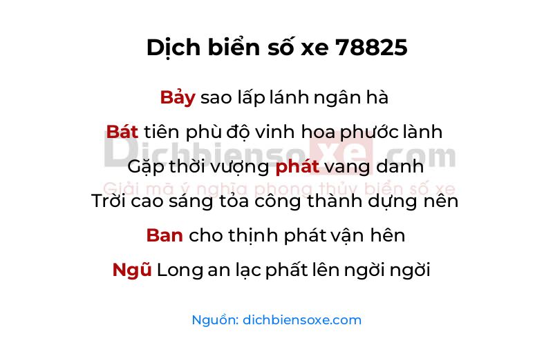 Dịch thơ biển số 78825