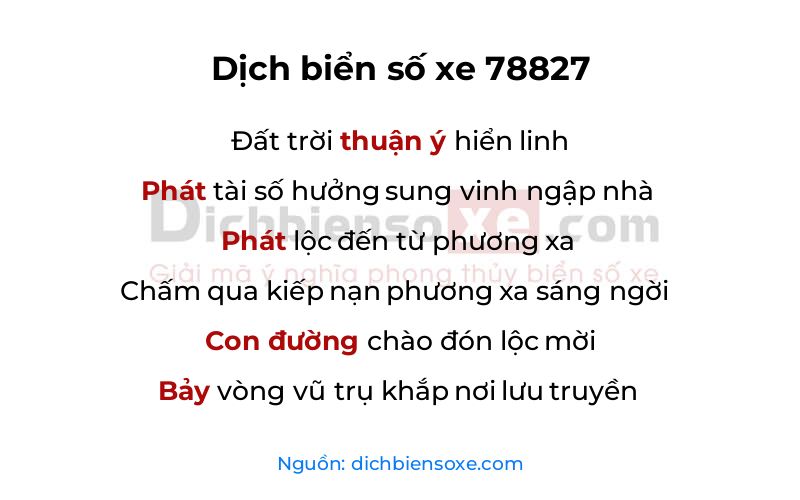 Dịch thơ biển số 78827