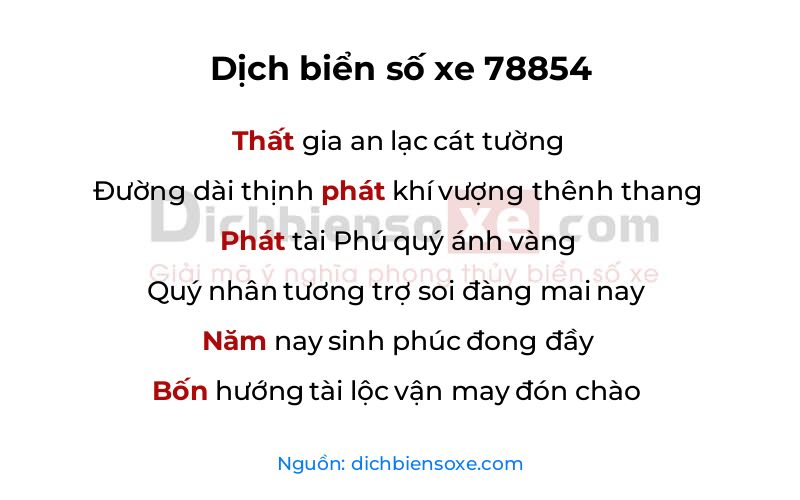 Dịch thơ biển số 78854