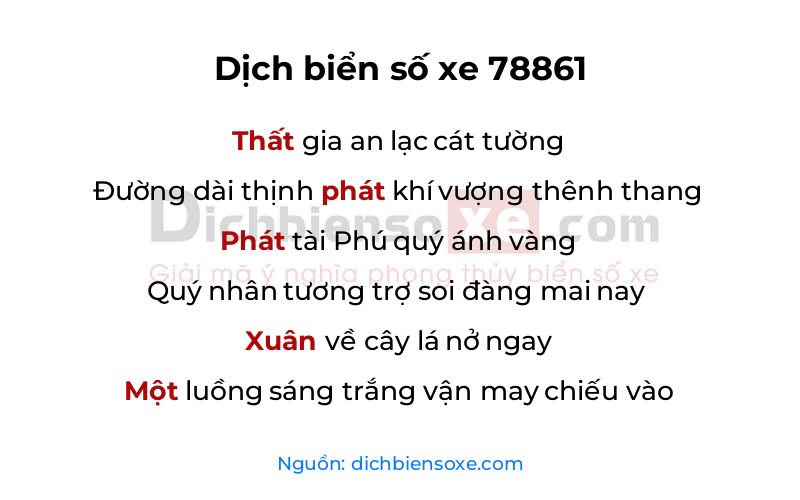Dịch thơ biển số 78861