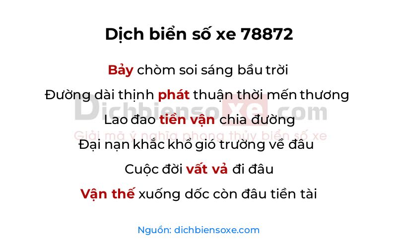 Dịch thơ biển số 78872