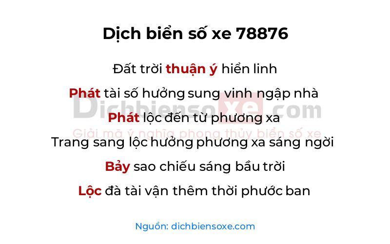 Dịch thơ biển số 78876