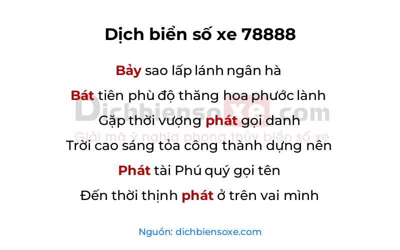 Dịch thơ biển số 78888