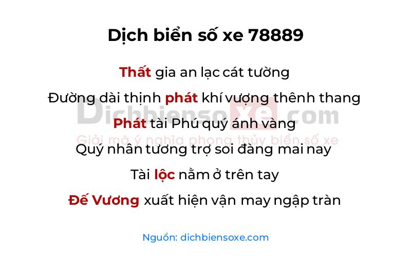 Dịch thơ biển số 78889