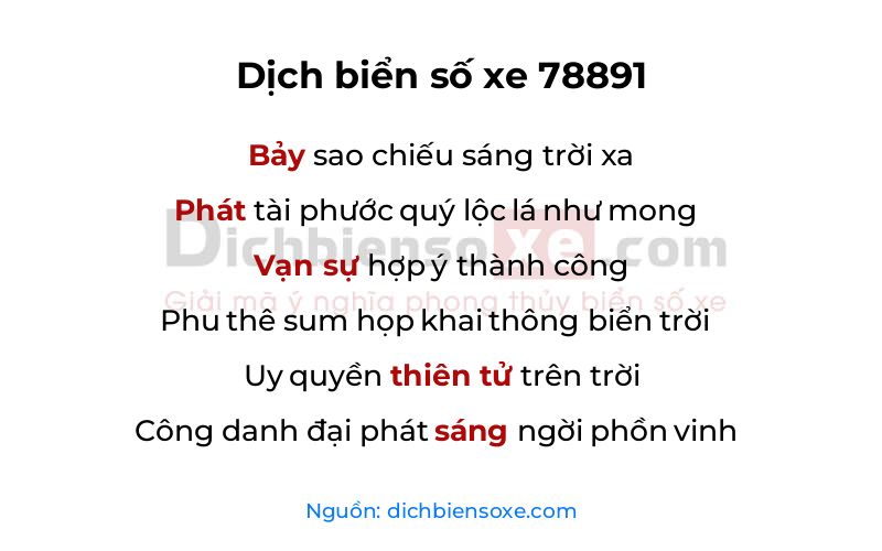 Dịch thơ biển số 78891