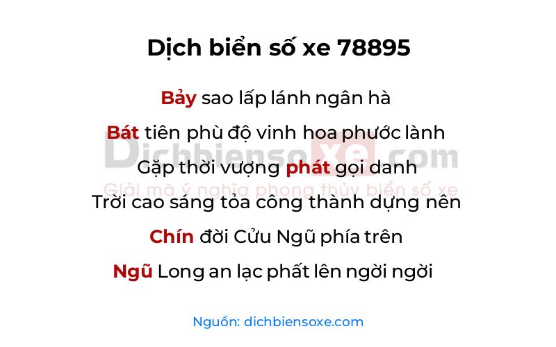 Dịch thơ biển số 78895