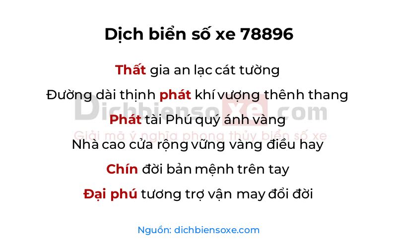 Dịch thơ biển số 78896