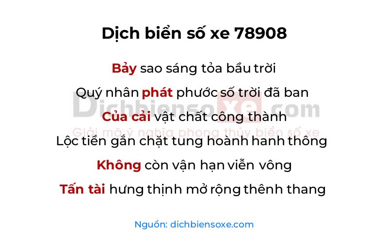 Dịch thơ biển số 78908