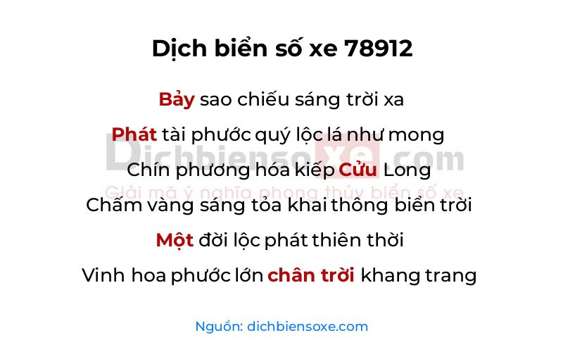 Dịch thơ biển số 78912