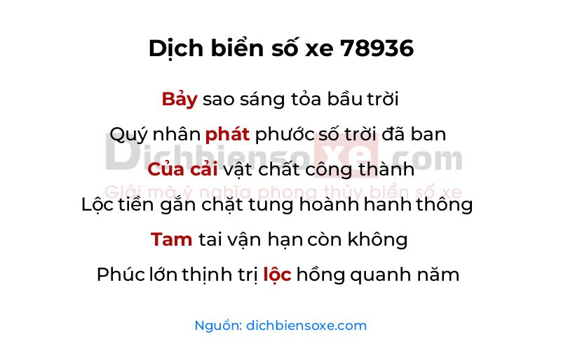 Dịch thơ biển số 78936