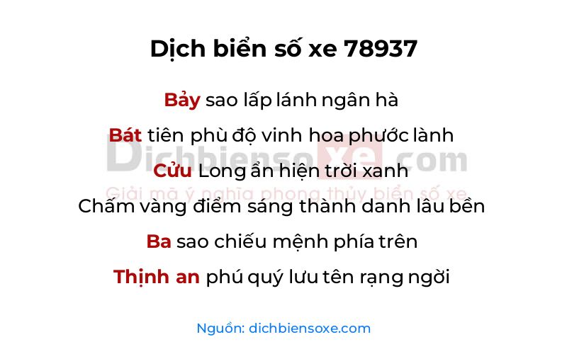 Dịch thơ biển số 78937