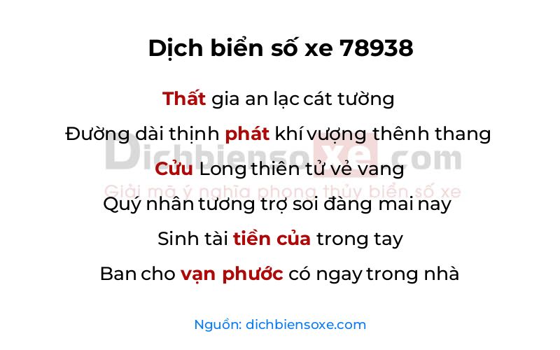 Dịch thơ biển số 78938