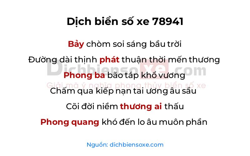 Dịch thơ biển số 78941