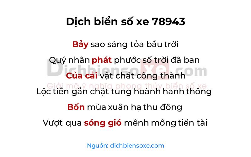 Dịch thơ biển số 78943