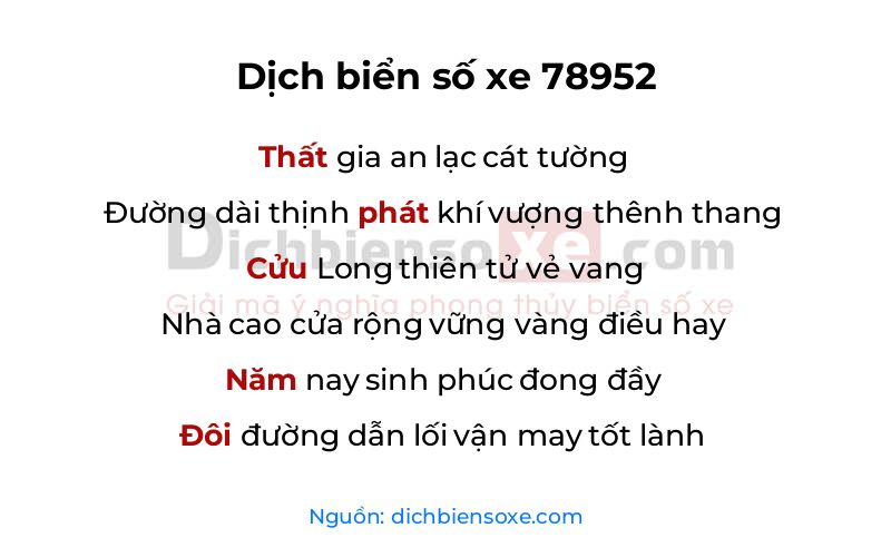 Dịch thơ biển số 78952