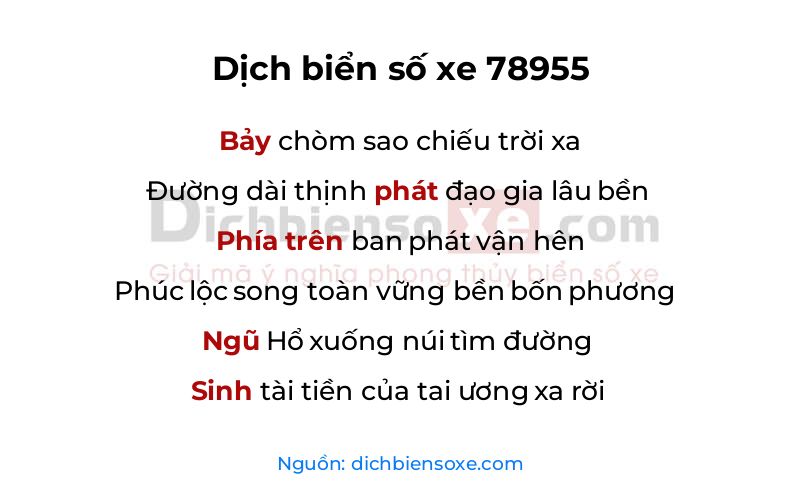 Dịch thơ biển số 78955