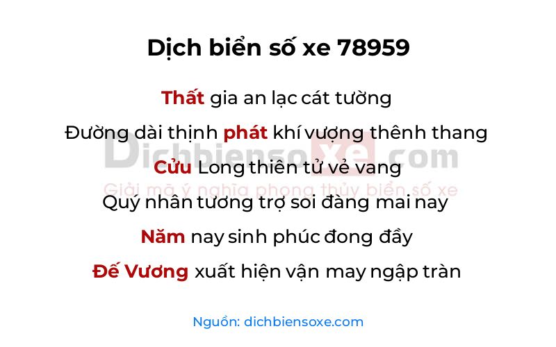 Dịch thơ biển số 78959