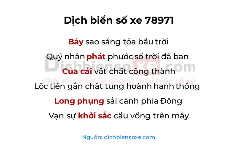 Dịch thơ biển số 78971