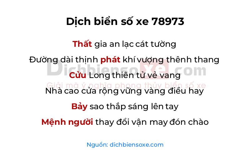 Dịch thơ biển số 78973