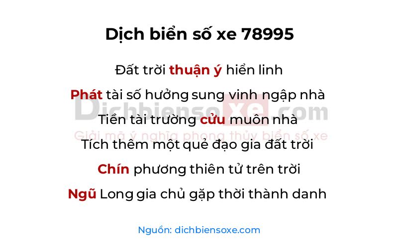Dịch thơ biển số 78995