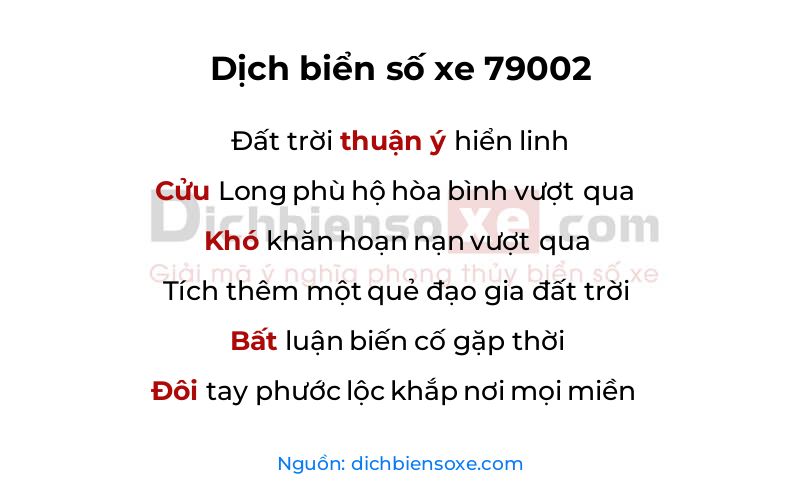 Dịch thơ biển số 79002