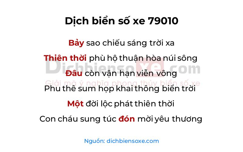 Dịch thơ biển số 79010