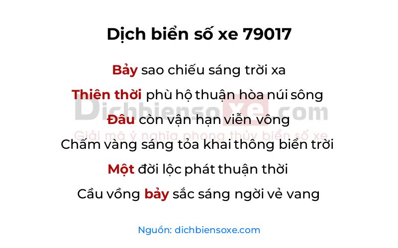 Dịch thơ biển số 79017