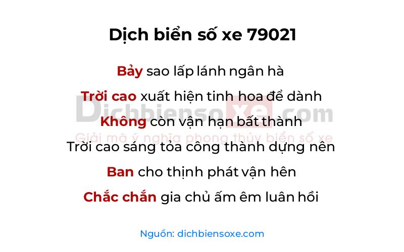 Dịch thơ biển số 79021