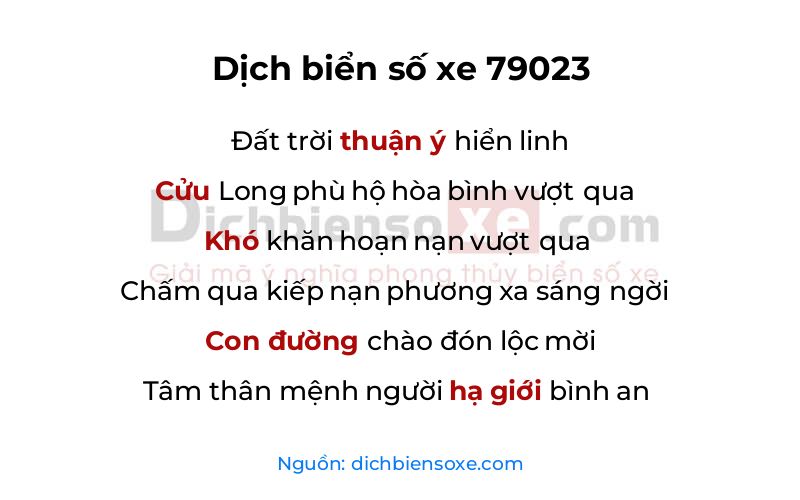 Dịch thơ biển số 79023