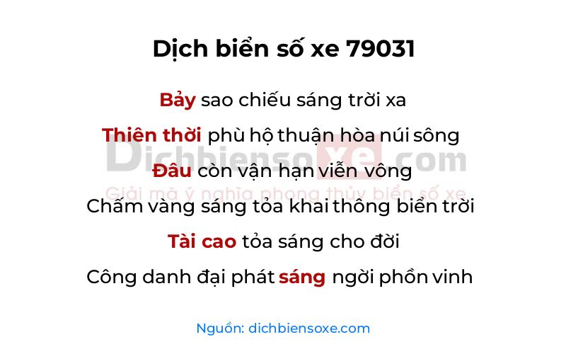 Dịch thơ biển số 79031