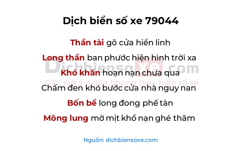 Dịch thơ biển số 79044