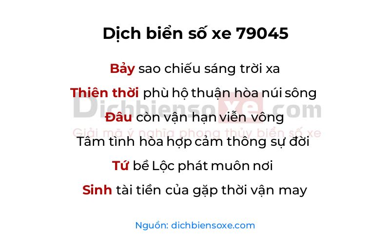 Dịch thơ biển số 79045