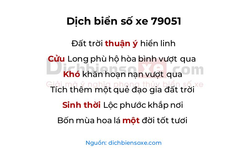Dịch thơ biển số 79051