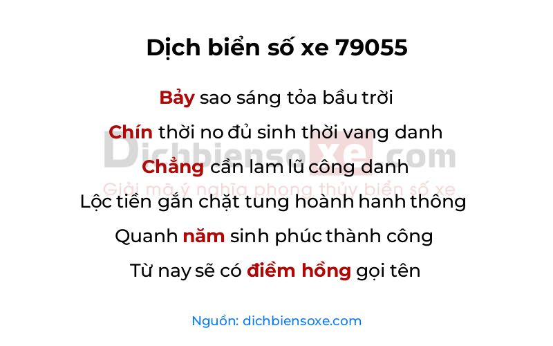 Dịch thơ biển số 79055