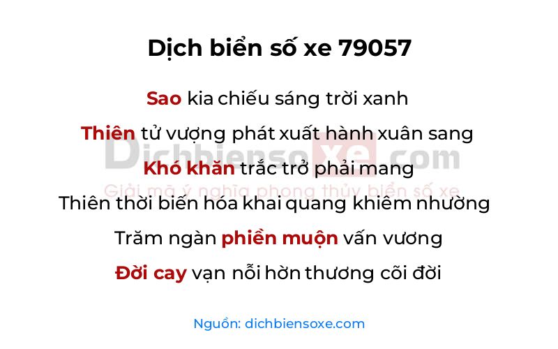 Dịch thơ biển số 79057