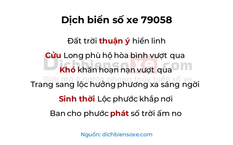 Dịch thơ biển số 79058